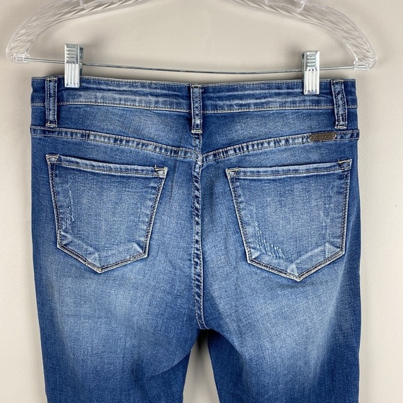 Kancan Blue Skinny Straight Raw Hem Distressed Jeans Size 9/28 - Picture 9 of 15